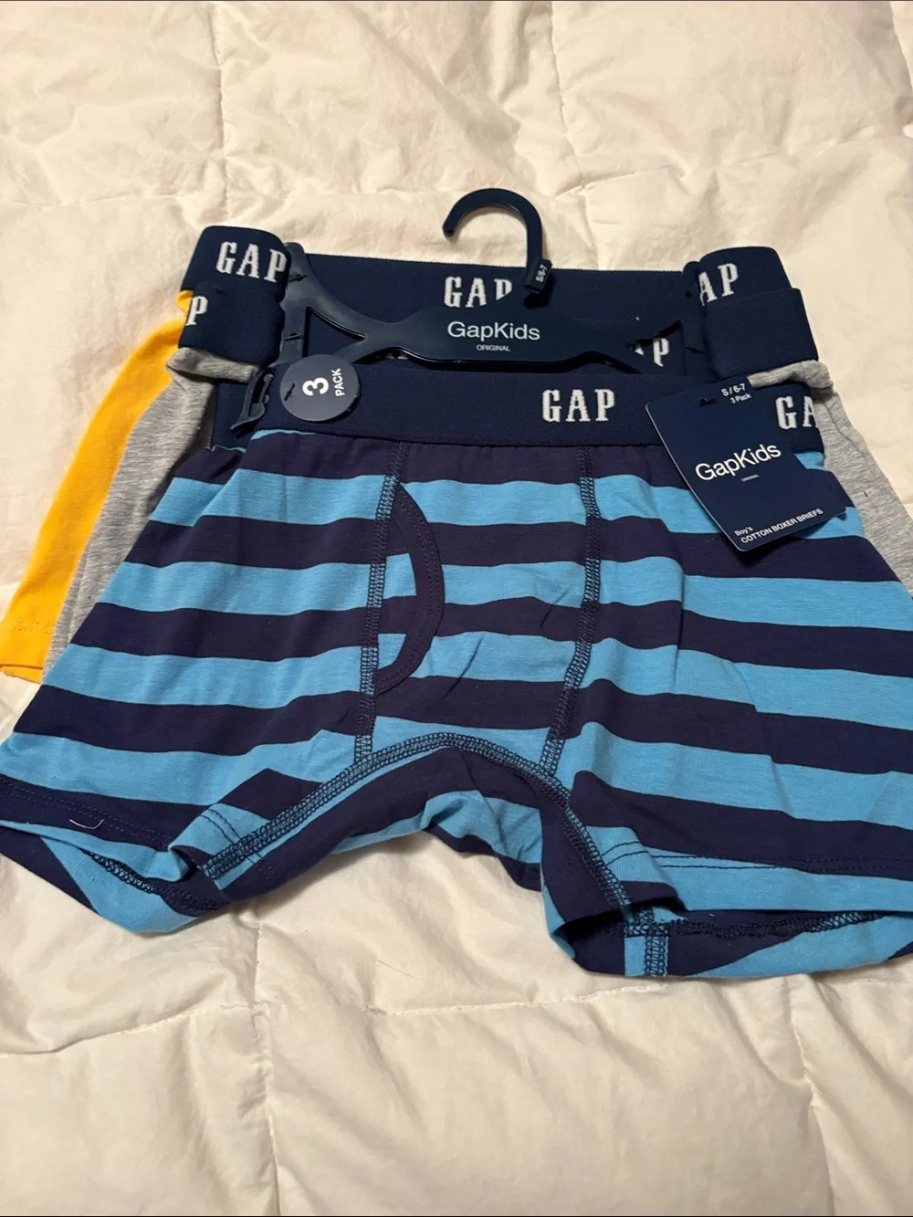 GAP Kids 3-Pack Boxer Briefs - Blue/Navy/Yellow/Grey